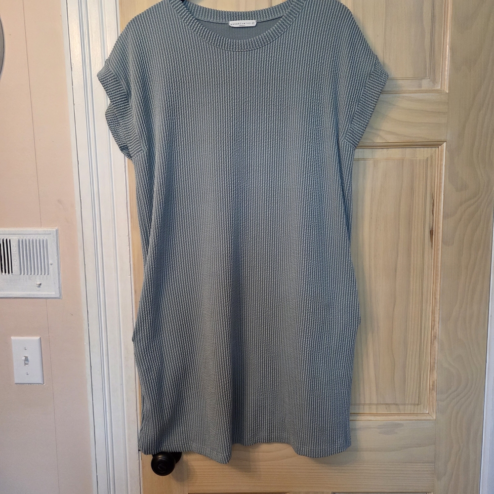 Casual Blue Striped Dress